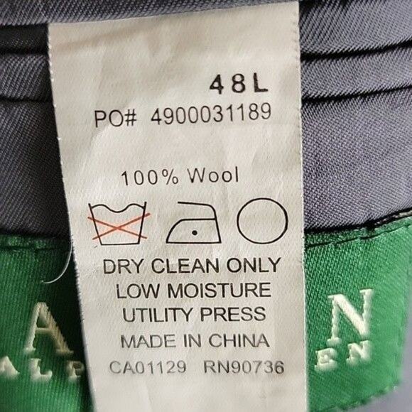 Lauren Ralph Lauren Pinstripe Wool Suit Jacket Blazer 48L Blue Navy Two Button - Picture 12 of 15